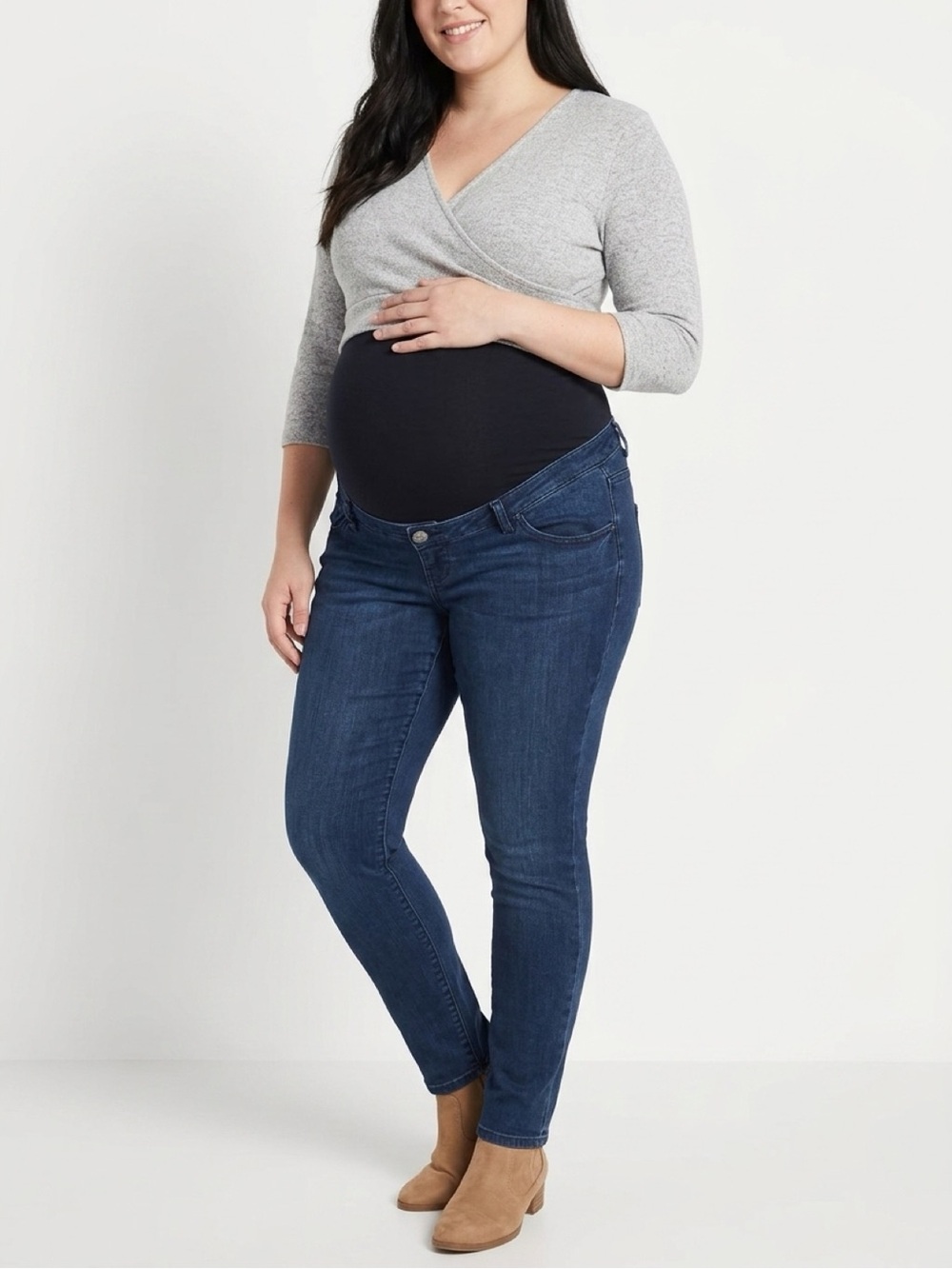 Motherhood Maternity Skinny Jeans in Dark Blue - Comfortable Stretch